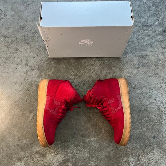 Nike Other - Nike Air Force 1 High Red Suede Gum Sole Men 7.5 Women 9